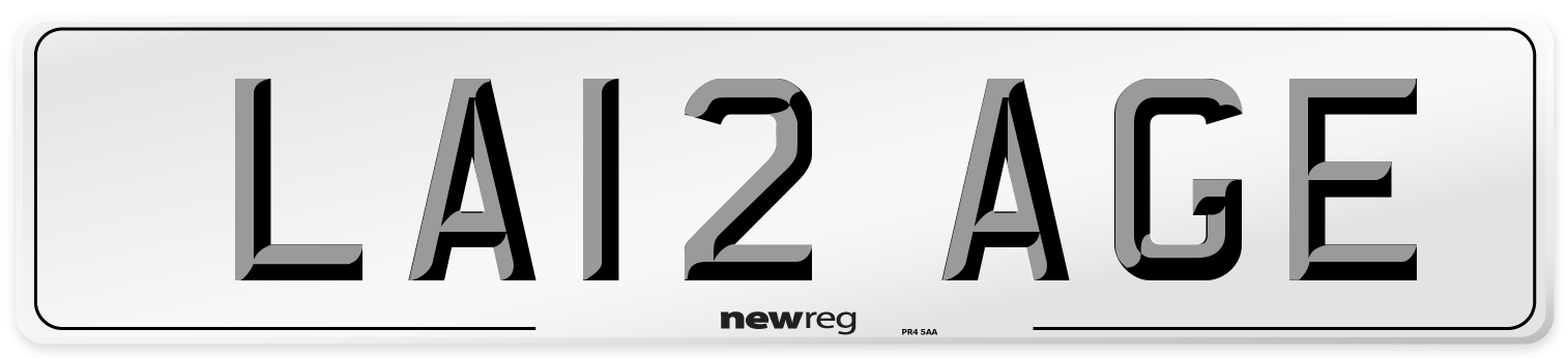 LA12 AGE Number Plate from New Reg